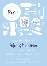 Utensil Silhouette Light Blue Invitations