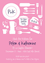 Utensil Silhouette Pink Invitations