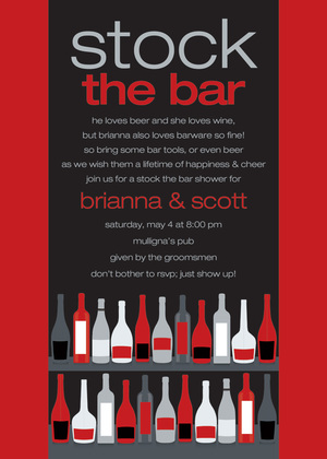 Bar Shelf Chocolate Bali Color Invitations