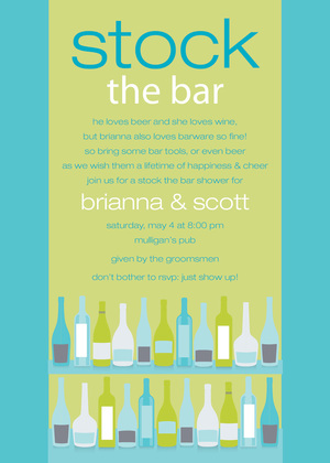 Bar Shelf Olive Black Invitations