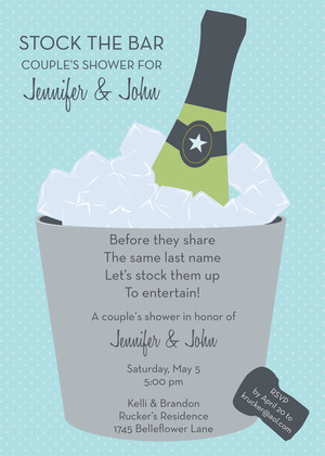 Modern Split Champagne Invitations