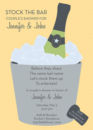 Split Champagne Black Invitations