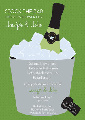 Modern Split Champagne Invitations