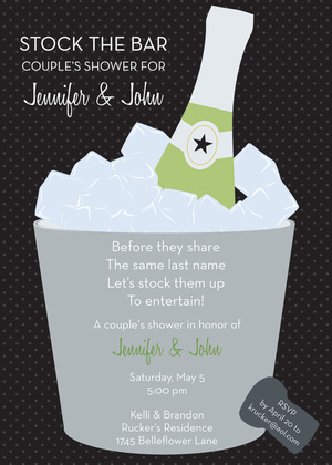 Split Champagne Green Invitations