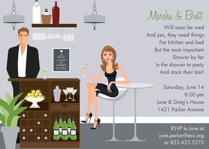 Bar Scene Asian Style Invitations