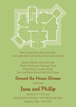 New House Plans Green Invitations