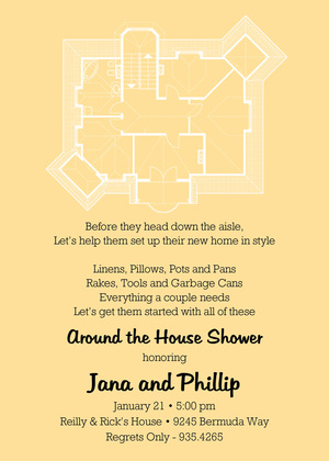 House Plans Black Invitations