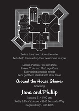 House Layout Midnight Blue Invitations