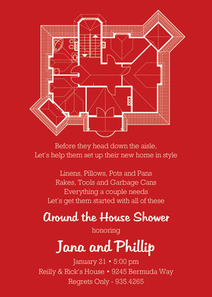 House Plans Black Invitations