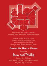House Plans Red Invitations