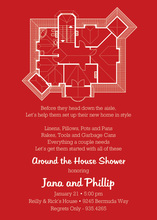 House Plans Red Invitations