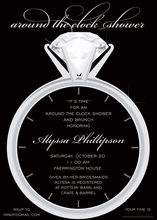 Solitaire Black Around The Clock Invitations