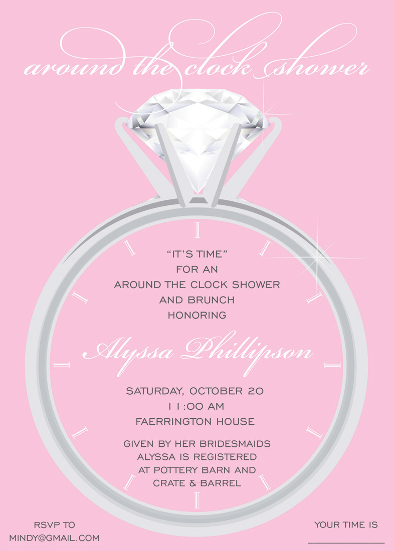 Solitaire Pink Around The Clock Invitations