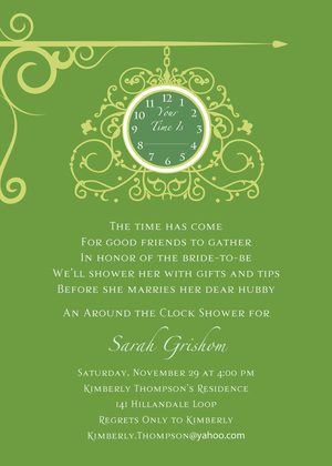 Hanging Clock Black Invitations