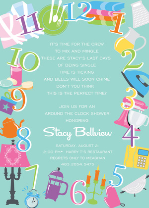 Around The Clock Symbols Invitation