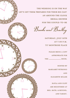 Faces of Time Bali Clock Shower Invitations