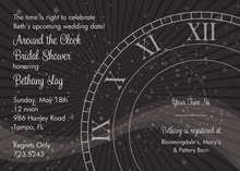 Hanging Clock Black Invitations