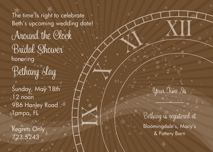 Tick Tock Light Aqua Invitations