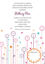 Colorful Flower Clocks Invitations