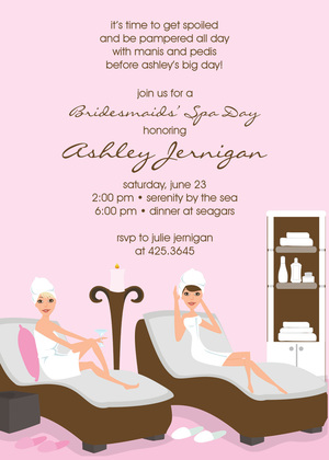Trendy Spa Day Red Holiday Invitations