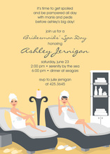 Sexy Spa Day Yellow Invitations