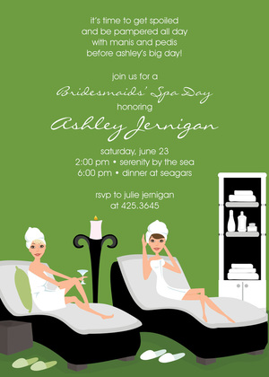 Trendy Spa Day Red Holiday Invitations