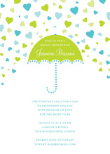 Forecasting Love Blue Green Invitations