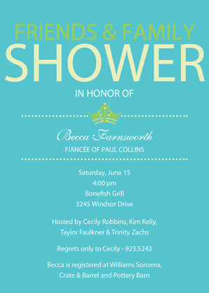 Princess Bridal Shower Red Invitations