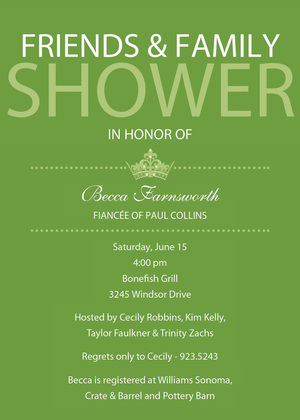 Princess Bridal Shower Pink Invitations