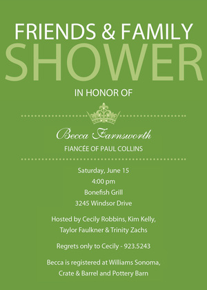 Princess Bridal Shower Red Invitations