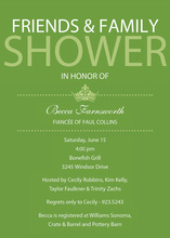 Princess Bridal Shower Green Invitations