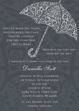 Filigree Umbrella Charcoal Invitations