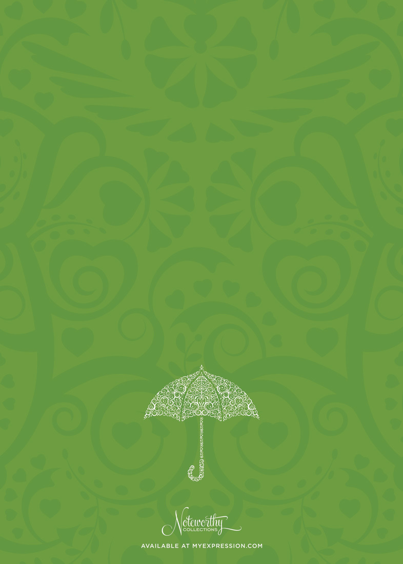 Filigree Umbrella Olive Invitations
