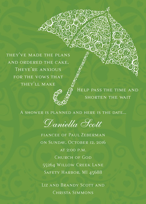 Formal Umbrella Olive RSVP Cards