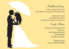 Couple's Silhouette Yellow-Tan Invitations