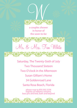 Your Initial Name Cake Pink Invitations