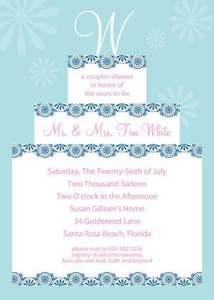 Your Initial Name Cake Pink Invitations