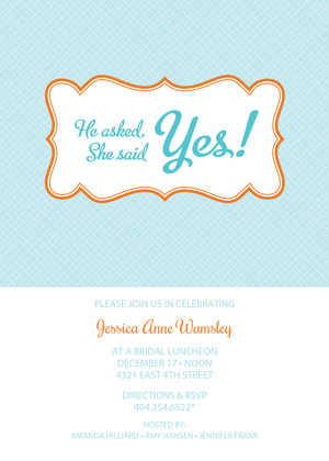 Crosshatch Bookplate Sky RSVP Cards