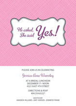 Crosshatch Bookplate Pink Invitations