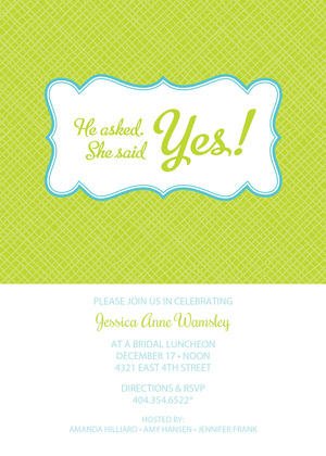 Unique Bookplate Lime RSVP Cards