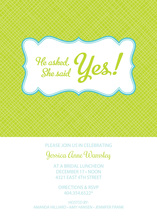 Crosshatch Bookplate Lime Invitations