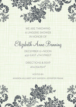 Rose Linen Green Shower Invitations