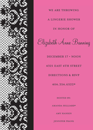 Bachelorette Fishnet Pink RSVP Cards