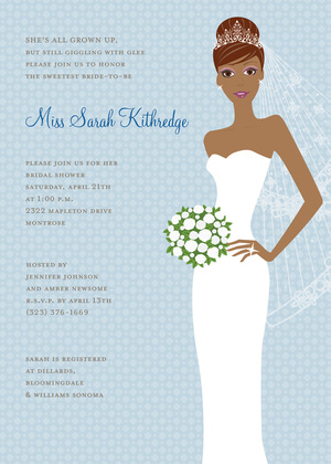 Blushing Bride Blue Asian Invitations