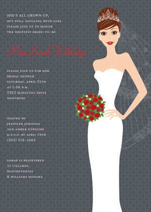 Blushing Bride Charcoal Asian Invitations