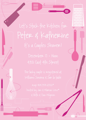 Kitchen Utensils Retro Invitations