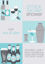 3 Stock The Bar Aqua Invitations