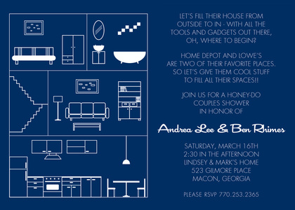 House Layout Blue Invitations