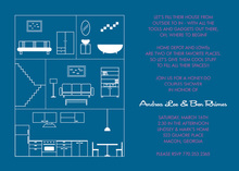 House Layout Midnight Blue Invitations