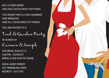 Garden Tools Couple Red Invitations